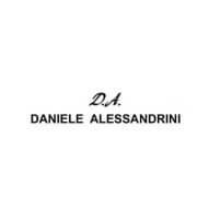 Logo Daniele Alessandrini in bianco e nero.